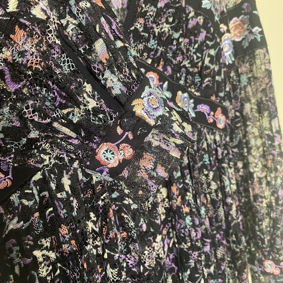 Free People Dress sz ?XS Boho Floral Lace Embroidered Cherry Blossom Min… - Picture 8 of 16